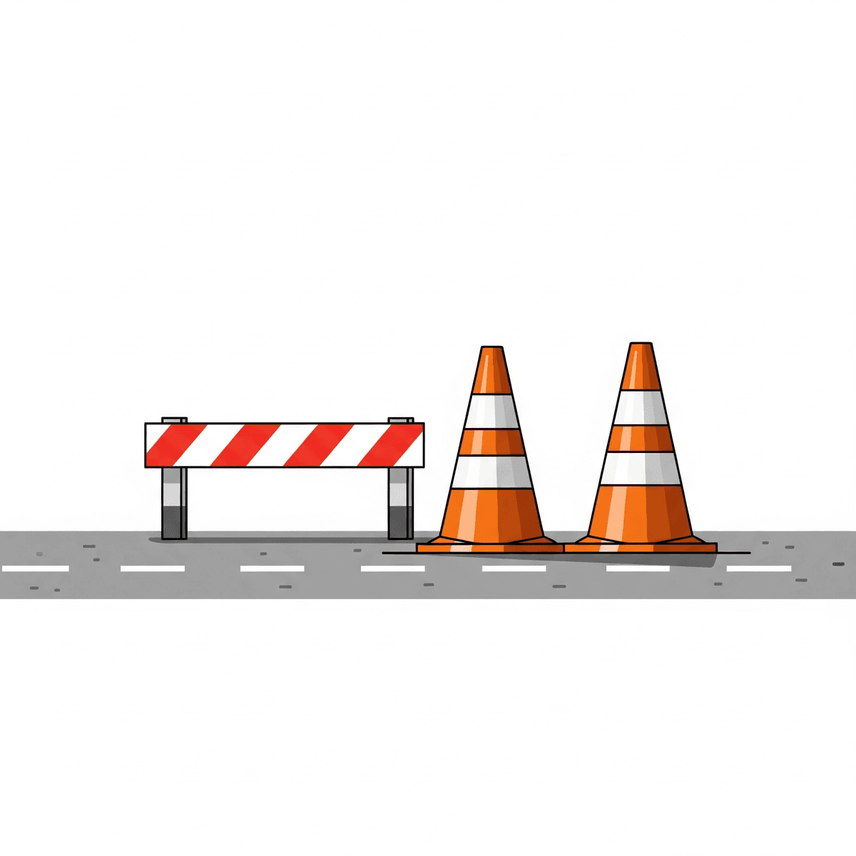 Absicherung einer Baustelle an einer Straße